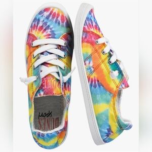 Women's Tie-Dye Slip-on Canvas Sneaker Shoes Size 9 Scrunched Back No Tie Laces